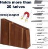 Wooden magnetic knife holder with strong magnet, space-saving knife holder